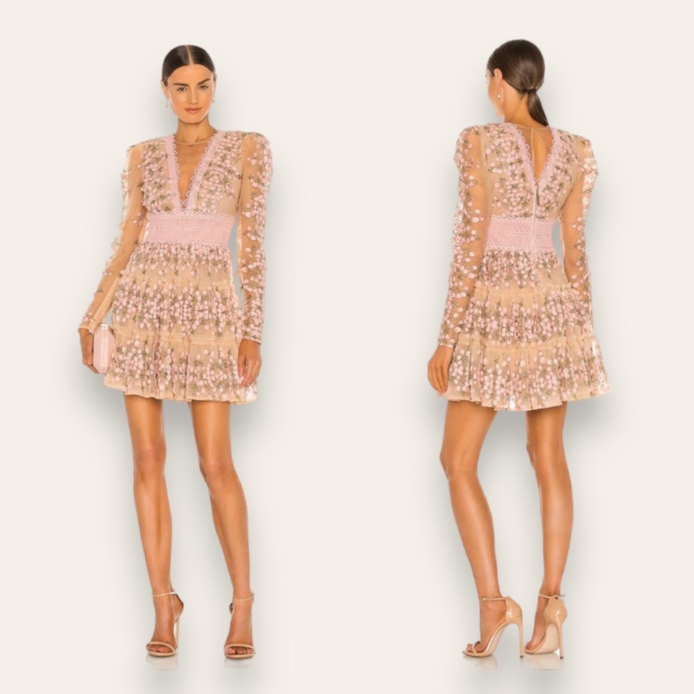 Bronx and Banco Pink Floral Mini Dress